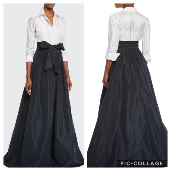 Adrianna-Papell black and white taffeta Gown - Picture 2 of 4